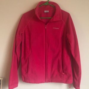 Women’s Columbia pink fleece jacket- size large